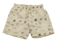 Béžové plážové kraťasy s obrázkami