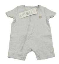 Nové - Svetlosivý rebrovaný kraťasový overal s medvedíkom F&F