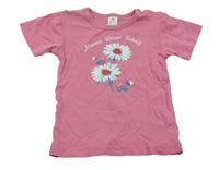 Ružové tričko s kvetmi Topomini