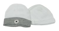 2set - 2x čepice - bílá + bílo-šedá Converse