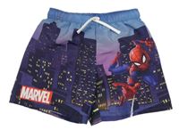 Tmavomodro-fialové plážové kraťasy so Spidermanem H&M