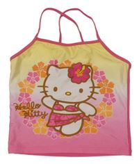 Žluto-růžový plavkový top s Hello Kitty 