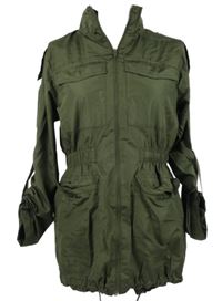 Dámska khaki šušťáková parka s rolovacími rukávy Brave Soul