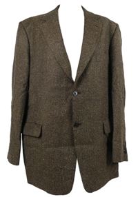 Pánske hnedé melíované vlnené sako Douglas