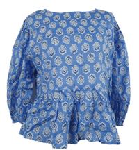 Dámská světlemodrá vzorovaná halenka Primark 