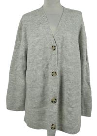 Dámský šedý žebrovaný propínací svetr Primark 