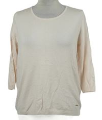 Dámský světlerůžový puntíkovaný lehký svetr Mango 