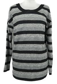 Dámský šedo-černý pruhovaný svetr Next 