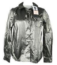 Nové - Dámská stříbrná halenka s vázačkou M&S