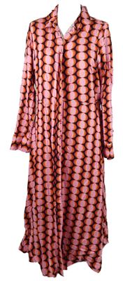 Nové - Dámské růžovo-černo-oranžové vzorované košilové midi šaty F&F