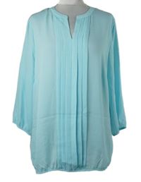 Dámská světlemodrá šifonová halenka s plisovanáním Bonmarché 