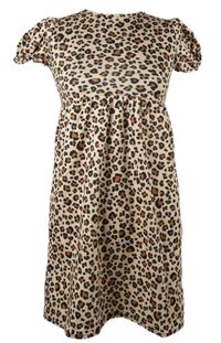 Nové - Dámské pudrovo-černé vzorované šaty 