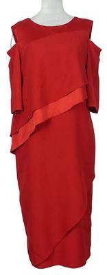 Dámske červené midi šaty s volnými rameny Principles
