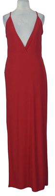 Dámské červené slipp dress dlouhé šaty 