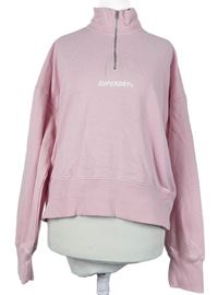 Dámská růžová mikina s logem Superdry 