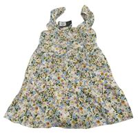 Biele plátenné kvetinové šaty Primark