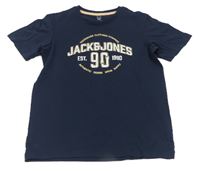Tmavomodré tričko s logom Jack & Jones