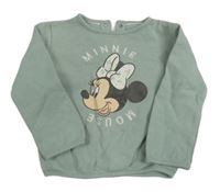 Khaki žebrovaná mikina s Minnie Disney