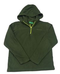 Khaki fleecová funkčná mikina s kapucňou Mountain Warehouse
