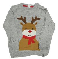 Šedý melírovaný lehký svet so sobom H&M