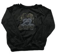 Čierna zamatová mikina s Minnie