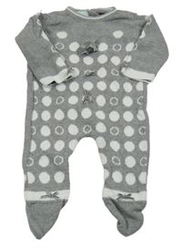Šedý puntíkatý pletený overal 