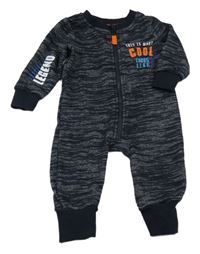 Tmavomodro-biela melírovaná tepláková kombinéza s nápisom Nutmeg