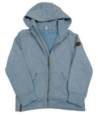 Svetlomodrá kvetinová prepínaci mikina s kapucňou Yigga