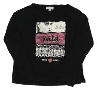 Čierne tričko s potlačou Charles Vögele