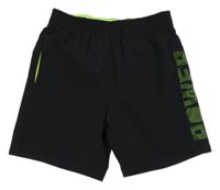 Čierne šušťákové kraťasy s nápisom Yigga