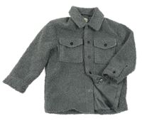 Šedá huňatá podšitá propínací mikina F&F