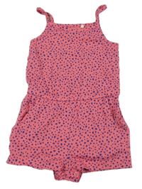 Ružový kraťasový overal so srdiečkami Name it