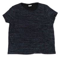 Černo-růžovo-modro farebné pletené trblietavé tričko F&F