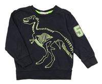 Tmavomodrá mikina s dinosaurom