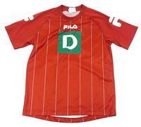 Červený pruhovaný dres s potlačou FILA