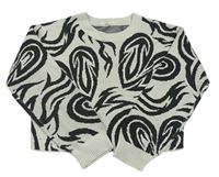 Světle-tmavosivý vzorovaný crop sveter H&M