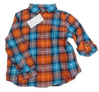Modro-oranžová kostkovaná košile Mothercare