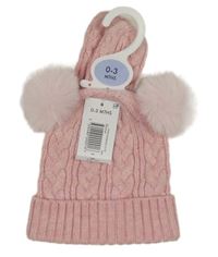 Nové - 2set - Světlerůžová čepice + rukavice Matalan