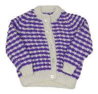 Fialovo-biely vzorovaný prepínaci sveter