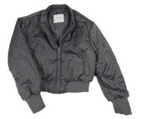 Tmavošedá šusťáková zateplená crop bunda Primark