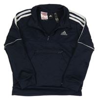 Tmavomodrá propínací mikina s logem Adidas