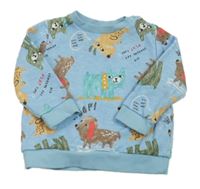 Světlemodrá melírovaná mikina se psy F&F