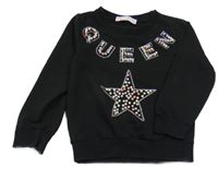 Čierna mikina s kamienky s hviezdou