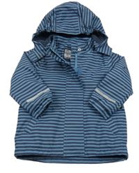 Tmavomodrá pruhovaná šušťáková jarná bunda s kapucňou TCM