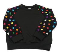 Čierna mikina so srdiečkami Shein