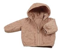 Starorůžová šusťáková lehká zateplená bunda s kapucí M&S