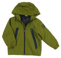 Zelená šusťáková jarní bunda s nášivkou a kapucí Pep&Co