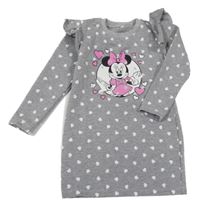 Sivé teplákové šaty so srdiečkami a Minnie Disney