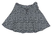 Tmavomodro-biela kvetovaná sukňa Zara