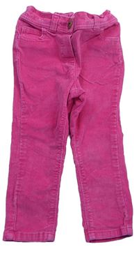 Ružové zamatové menšestrové nohavice George